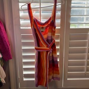 Farm Rio Striped Crochet Dress